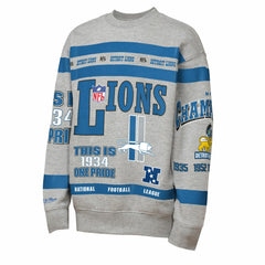 Detroit Lions Youth Throwback All-Over Print Fleece Sweatshirt - Gray online