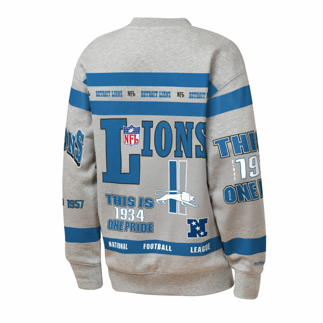 Detroit Lions Youth Throwback All-Over Print Fleece Sweatshirt - Gray online