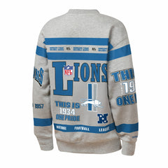Detroit Lions Youth Throwback All-Over Print Fleece Sweatshirt - Gray online