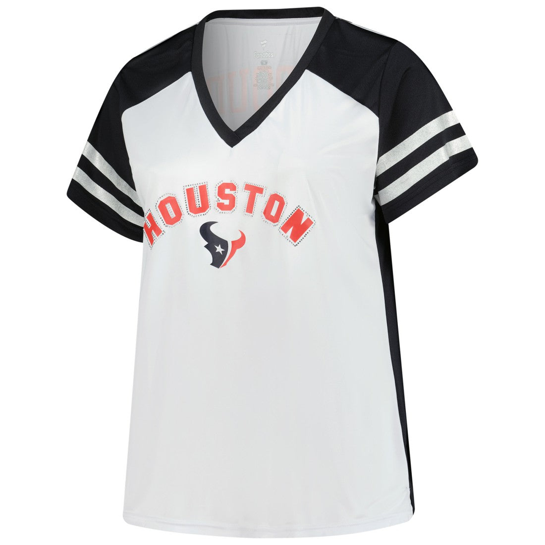 C.J. Stroud Houston Texans Women's Plus Size Bling V-Neck T-Shirt - White for sale