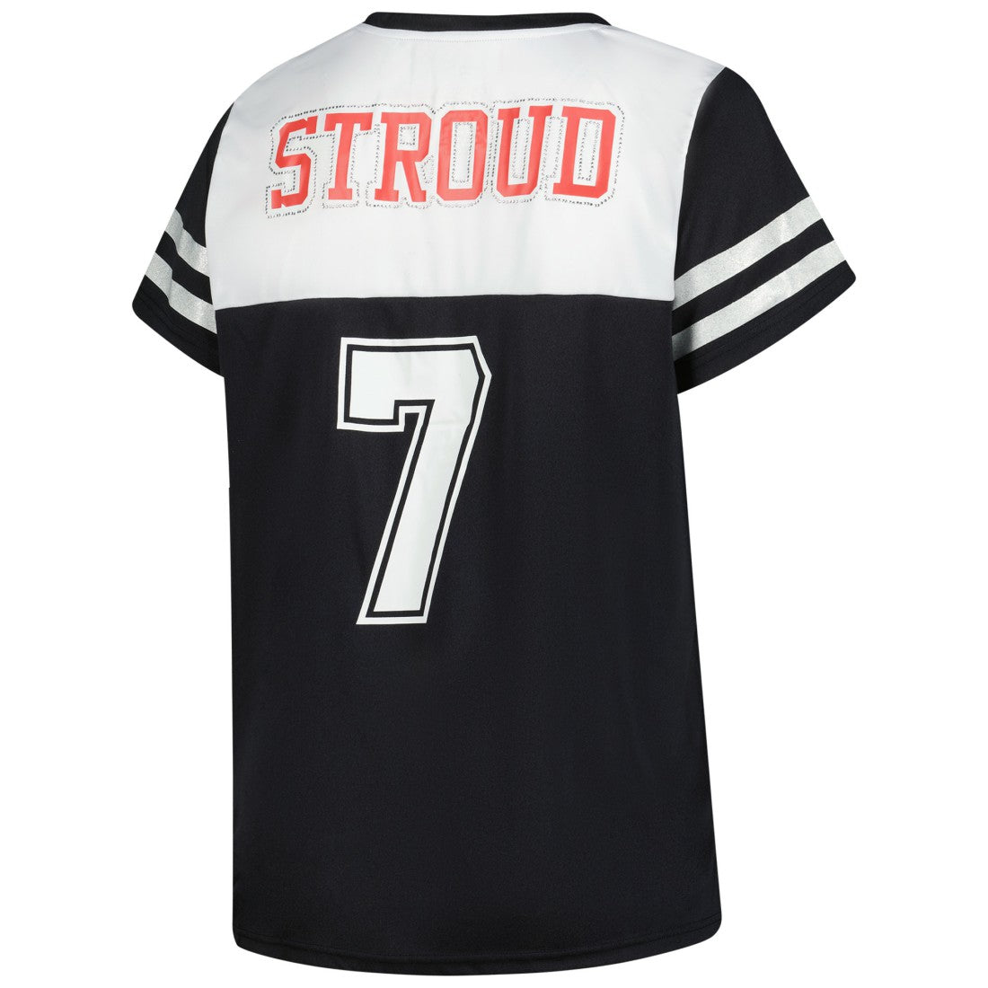 C.J. Stroud Houston Texans Women's Plus Size Bling V-Neck T-Shirt - White for sale