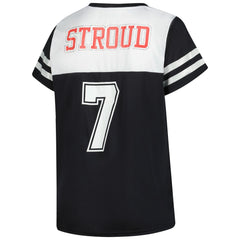 C.J. Stroud Houston Texans Women's Plus Size Bling V-Neck T-Shirt - White for sale