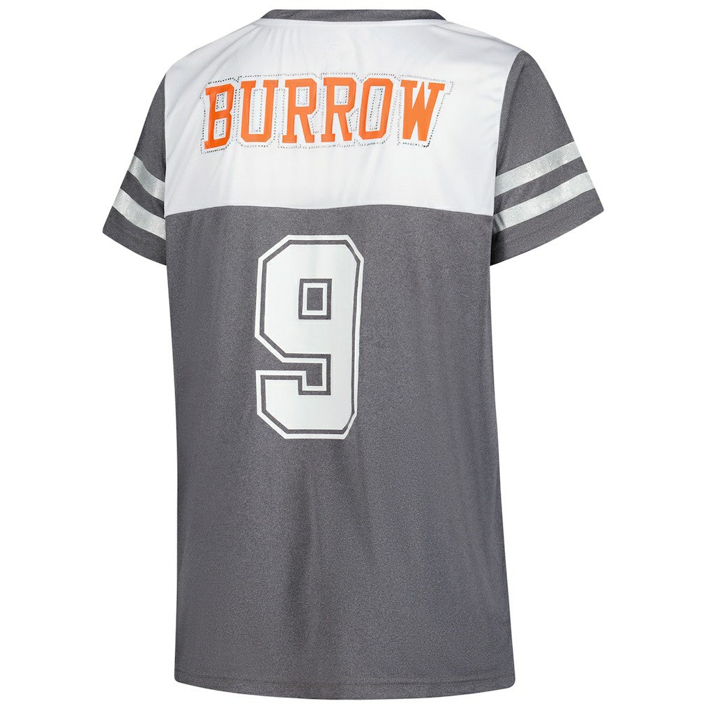 Joe Burrow Cincinnati Bengals Women's Plus Size Bling V-Neck T-Shirt - White on sale