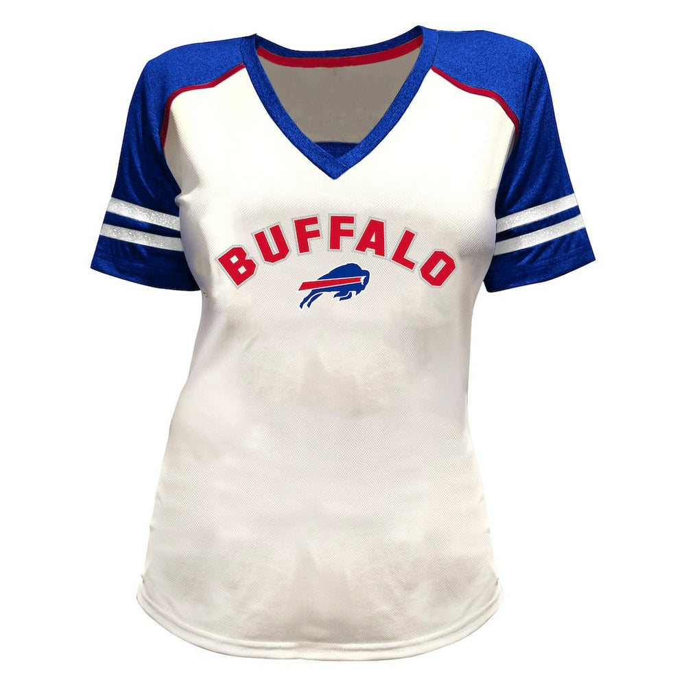 Josh Allen Buffalo Bills Women's Plus Size Bling V-Neck T-Shirt - White outlet