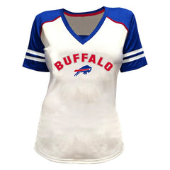 Josh Allen Buffalo Bills Women's Plus Size Bling V-Neck T-Shirt - White outlet