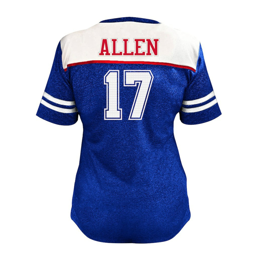 Josh Allen Buffalo Bills Women's Plus Size Bling V-Neck T-Shirt - White outlet