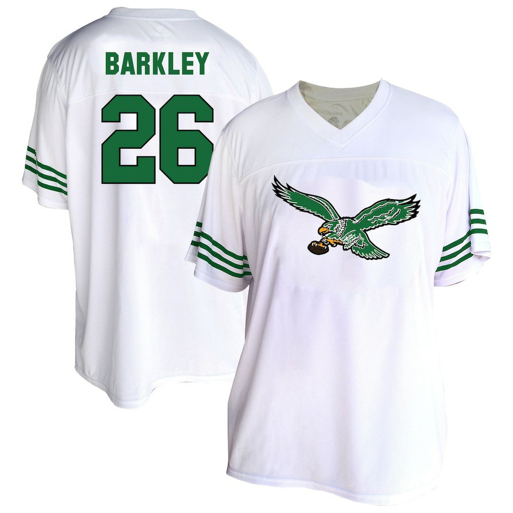 Saquon Barkley Philadelphia Eagles Women's Plus Size Fashion Jersey - White discount