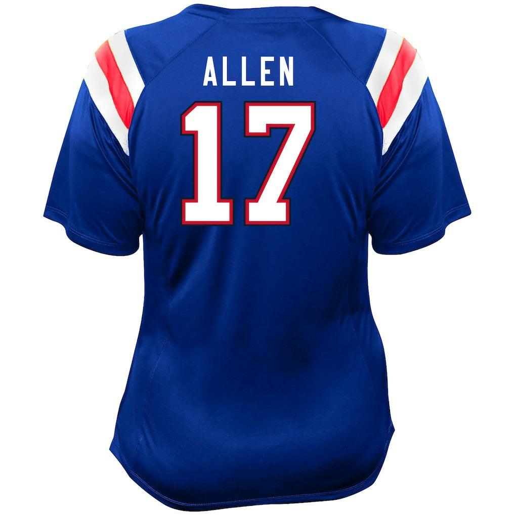 Josh Allen Buffalo Bills Women's Plus Size Name & Number Raglan Lace V-Neck T-Shirt - Royal for sale