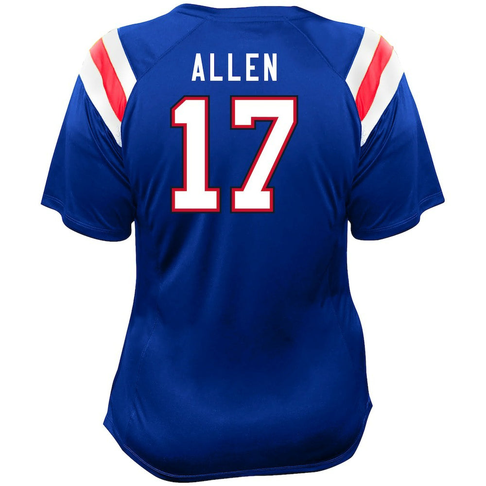 Josh Allen Buffalo Bills Women's Plus Size Name & Number Raglan Lace V-Neck T-Shirt - Royal for sale