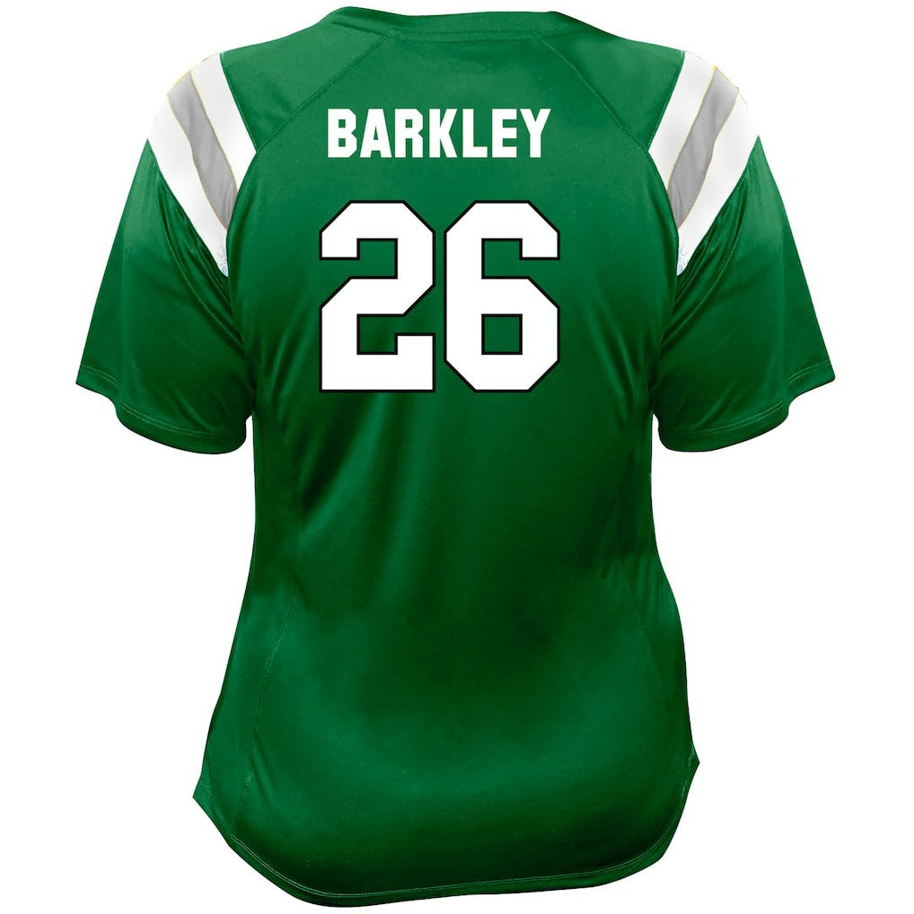 Saquon Barkley Philadelphia Eagles Women's Plus Size Name & Number Raglan Lace V-Neck T-Shirt - Kelly Green outlet