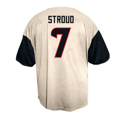 C.J. Stroud Houston Texans Big & Tall Baseball Button-Up Shirt - Cream sale
