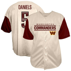 Jayden Daniels Washington Commanders Big & Tall Baseball Button-Up Shirt - Cream online