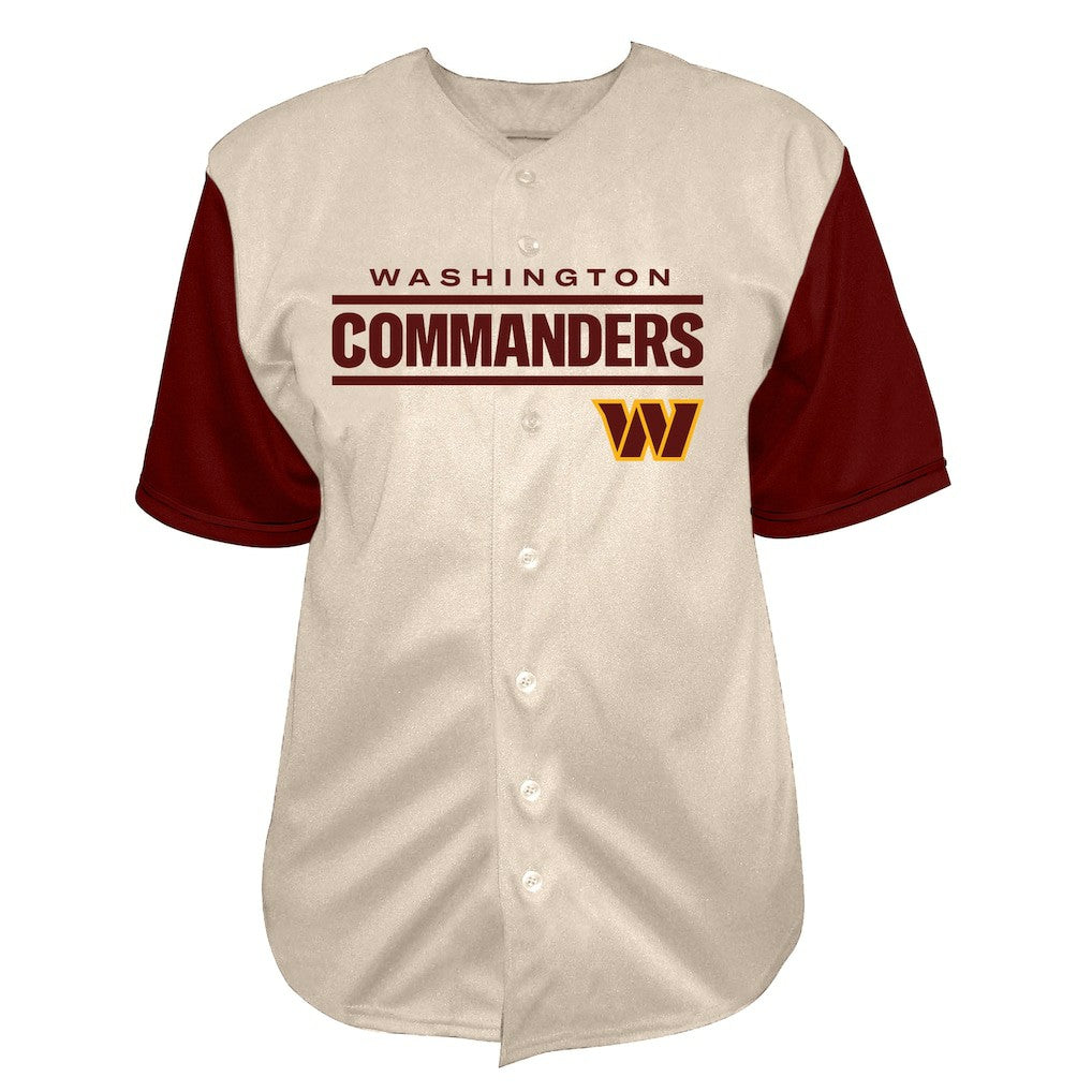 Jayden Daniels Washington Commanders Big & Tall Baseball Button-Up Shirt - Cream online