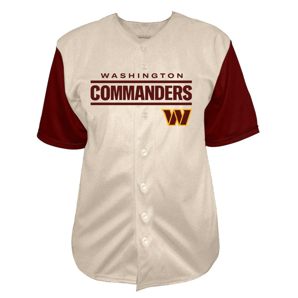 Jayden Daniels Washington Commanders Big & Tall Baseball Button-Up Shirt - Cream online