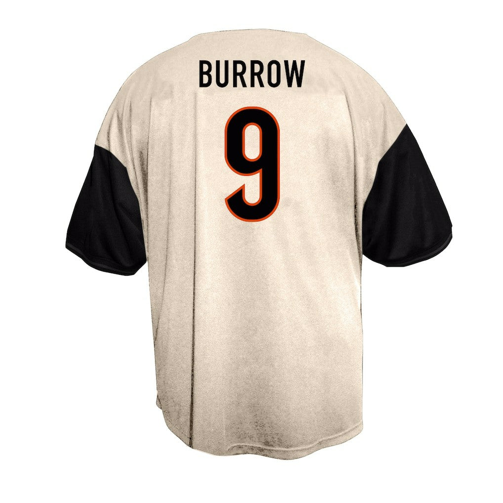 Joe Burrow Cincinnati Bengals Big & Tall Baseball Button-Up Shirt - Cream sale