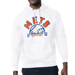 New York Mets Starter Half Ball Team Graphic Pullover Hoodie White