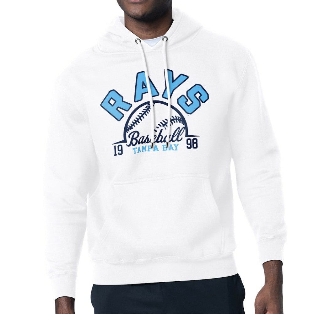 Tampa Bay Rays Starter Half Ball Team Graphic Pullover Hoodie White