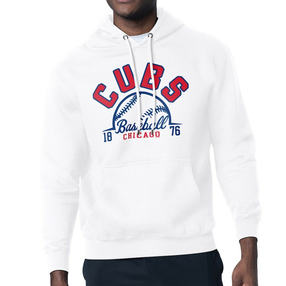 Chicago Cubs Starter Half Ball Team Graphic Pullover Hoodie White