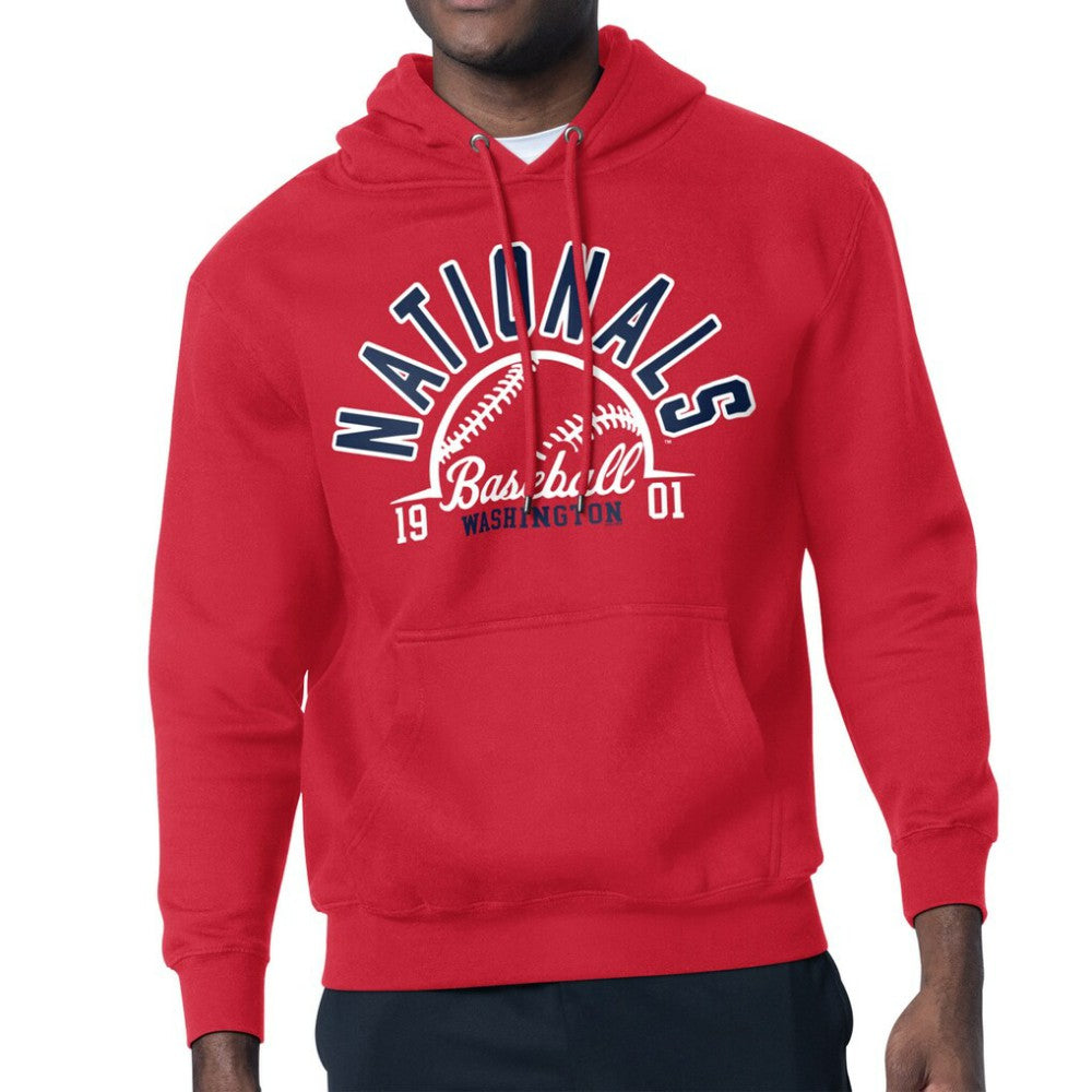 Washington Nationals Starter Half Ball Team Graphic Pullover Hoodie Red