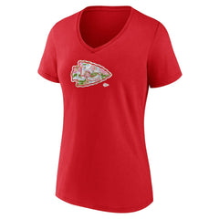 Kansas City Chiefs Women's Number 1 Mom Floral V-Neck T-Shirt - Red sale