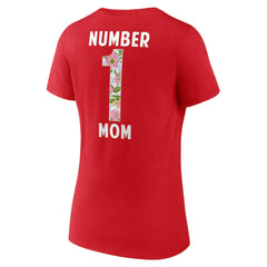 Kansas City Chiefs Women's Number 1 Mom Floral V-Neck T-Shirt - Red sale