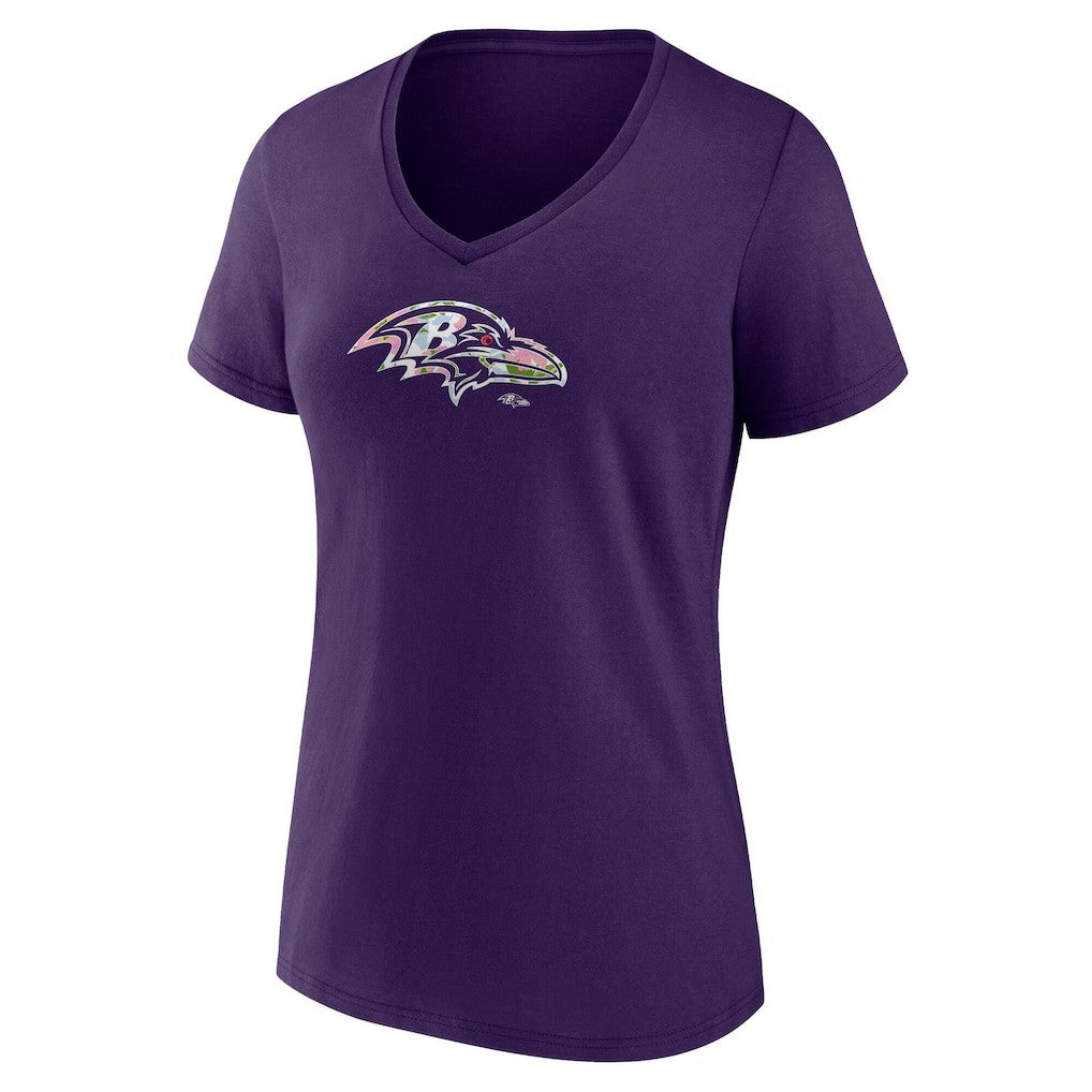Baltimore Ravens Women's Number 1 Mom Floral V-Neck T-Shirt - Purple sale