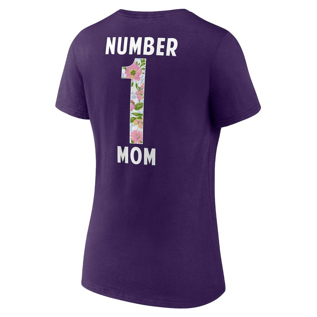 Baltimore Ravens Women's Number 1 Mom Floral V-Neck T-Shirt - Purple sale