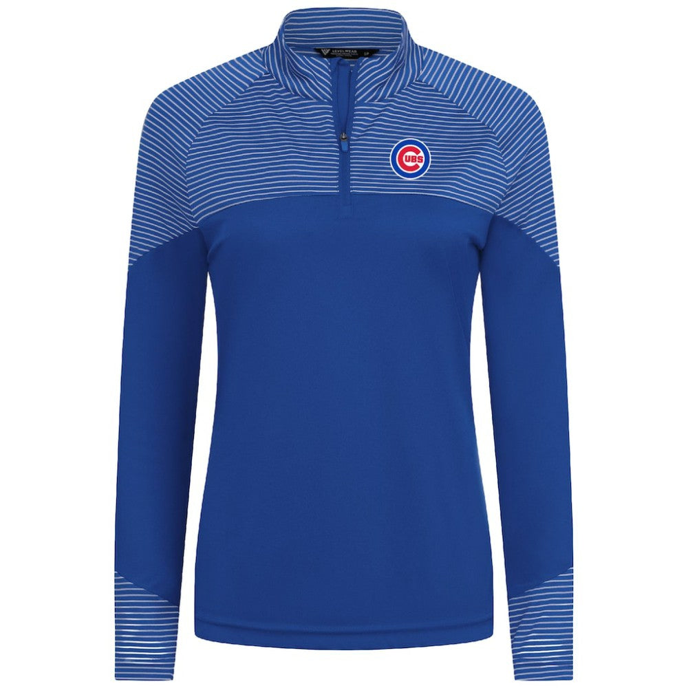 Chicago Cubs Levelwear Women's Classic Stripes Insignia 2.0 Raglan Quarter-Zip Top Royal