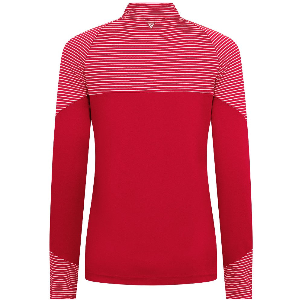 Cincinnati Reds Levelwear Women's Classic Stripes Insignia 2.0 Raglan Quarter-Zip Top Red