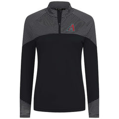 Arizona Diamondbacks Levelwear Women's Classic Stripes Insignia 2.0 Raglan Quarter-Zip Top Black