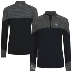 Colorado Rockies Levelwear Women's Classic Stripes Insignia 2.0 Raglan Quarter-Zip Top Black