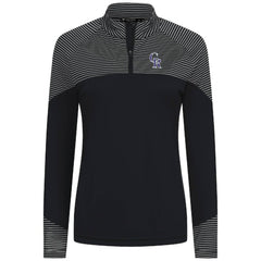 Colorado Rockies Levelwear Women's Classic Stripes Insignia 2.0 Raglan Quarter-Zip Top Black