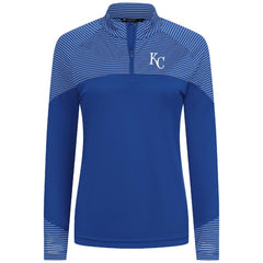 Kansas City Royals Levelwear Women's Classic Stripes Insignia 2.0 Raglan Quarter-Zip Top Royal