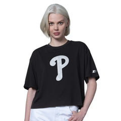 Philadelphia Phillies Starter Women's Holy Grail Boxy Cropped T-Shirt Black