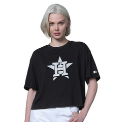 Houston Astros Starter Women's Holy Grail Boxy Cropped T-Shirt Black