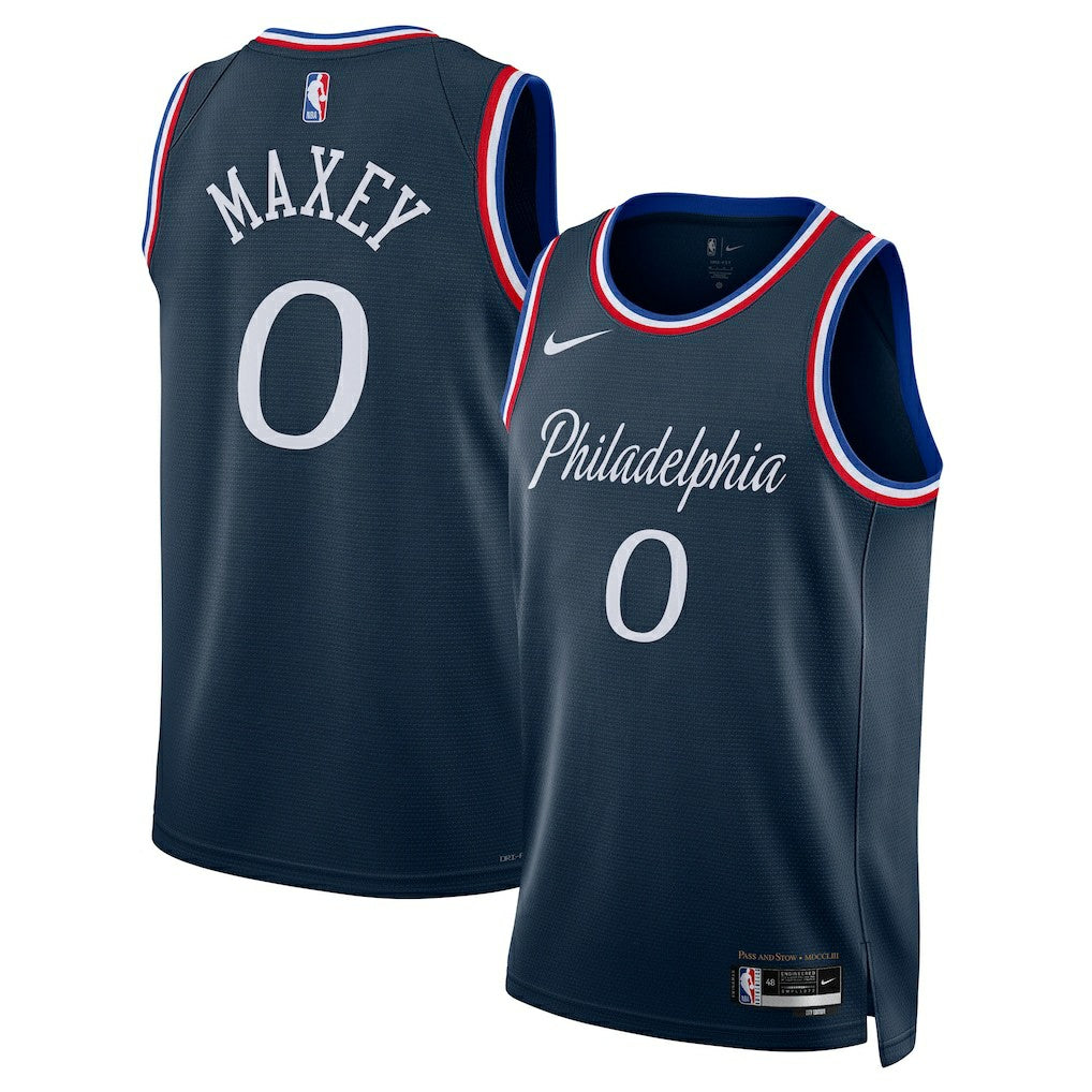 Tyrese Maxey Philadelphia 76ers Unisex 2025/26 Swingman Jersey - Navy - City Edition cheap