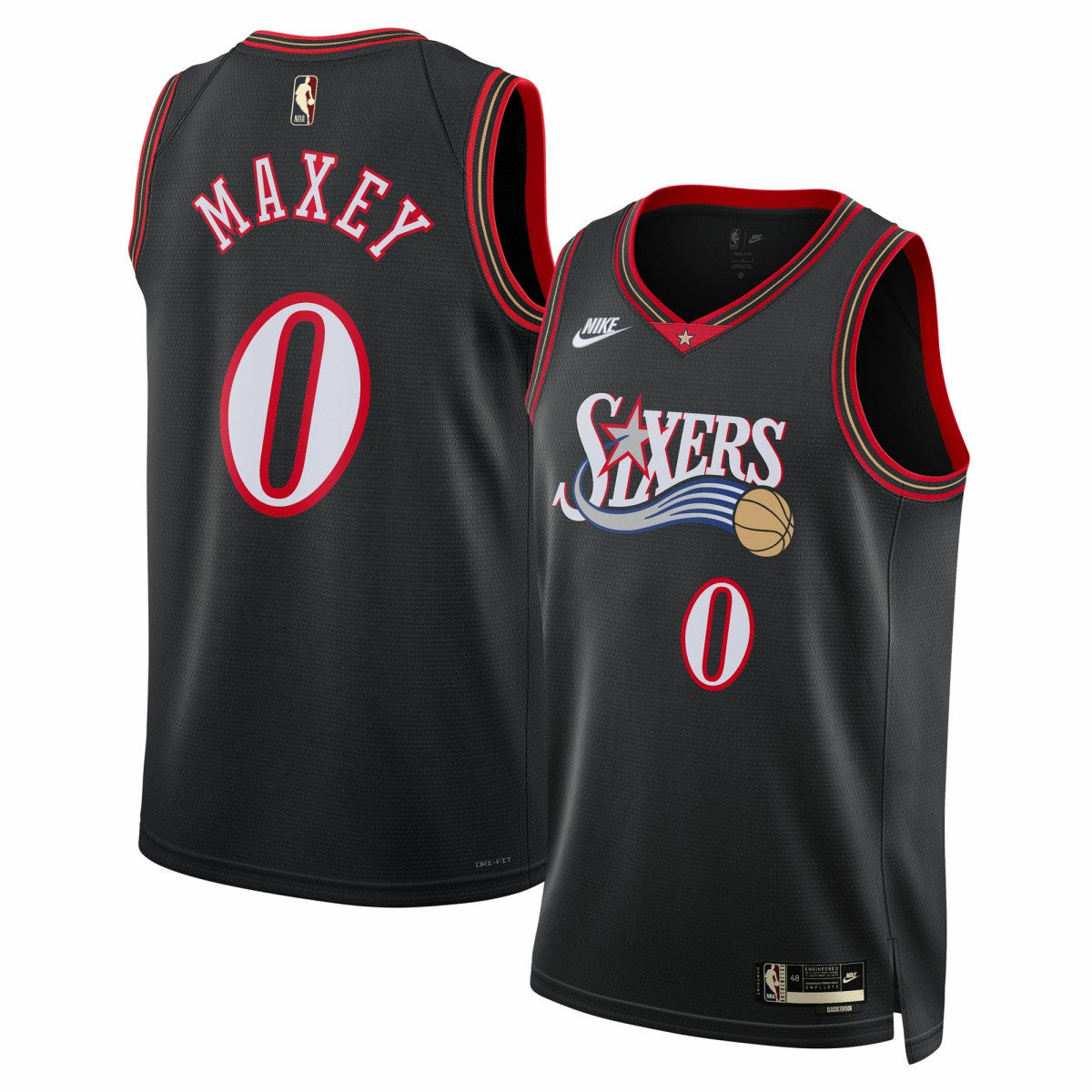 Tyrese Maxey Philadelphia 76ers Unisex Swingman Jersey - Classic Edition - Black for sale