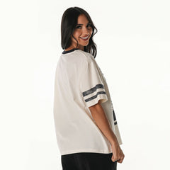 Dallas Cowboys The Wild Collective Women's Vintage Drop Shoulder Oversized Boyfriend T-Shirt - Cream cheap