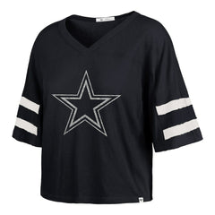 Dallas Cowboys '47 Women's Premier Scout Cropped V-Neck T-Shirt - Navy on sale