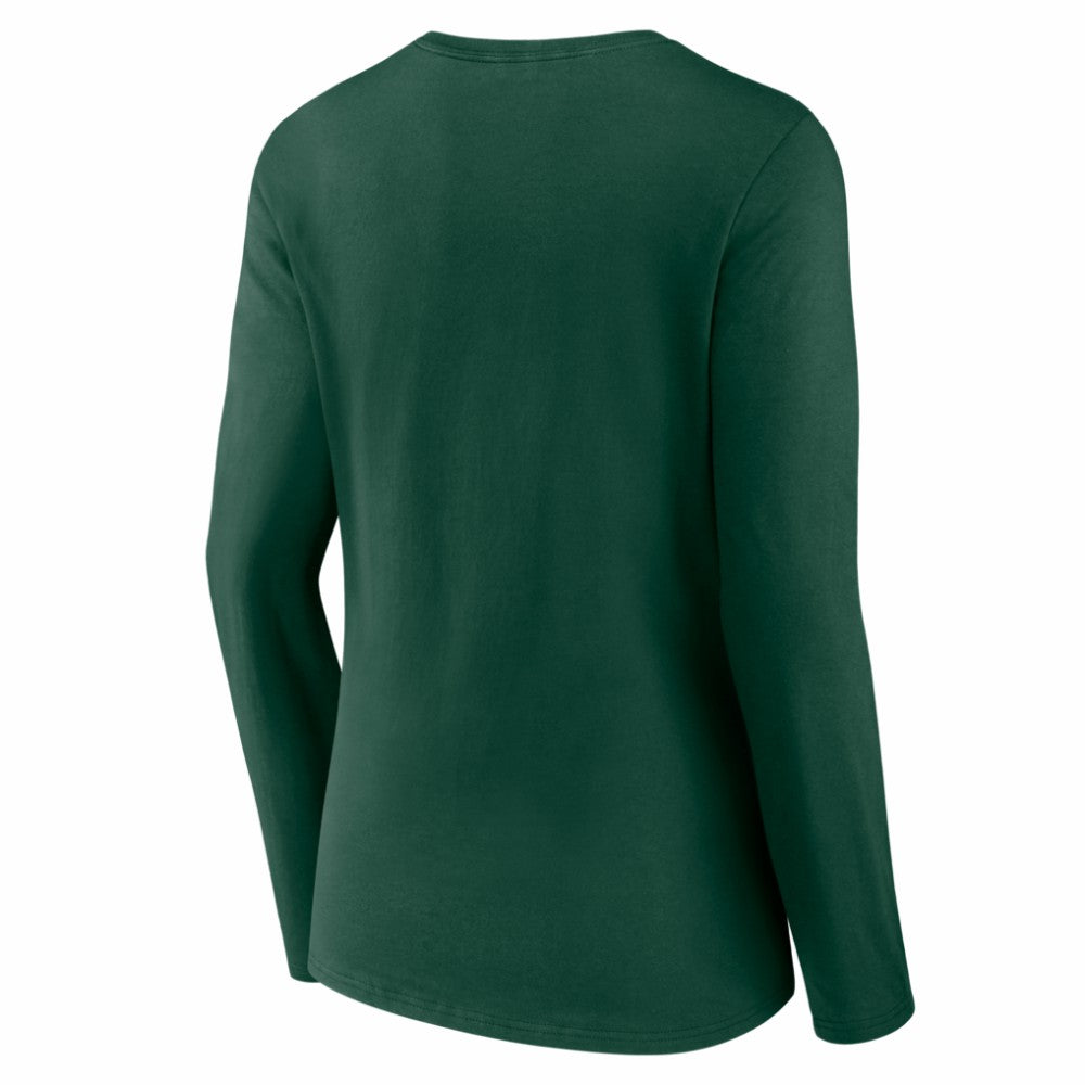 Athletics Women's Logo Long Sleeve V-Neck T-Shirt Green