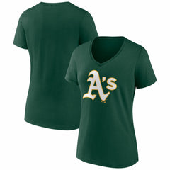 Athletics Women's Logo V-Neck T-Shirt Green