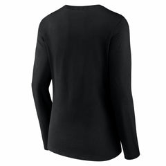 Pittsburgh Pirates Women's Logo Long Sleeve V-Neck T-Shirt Black