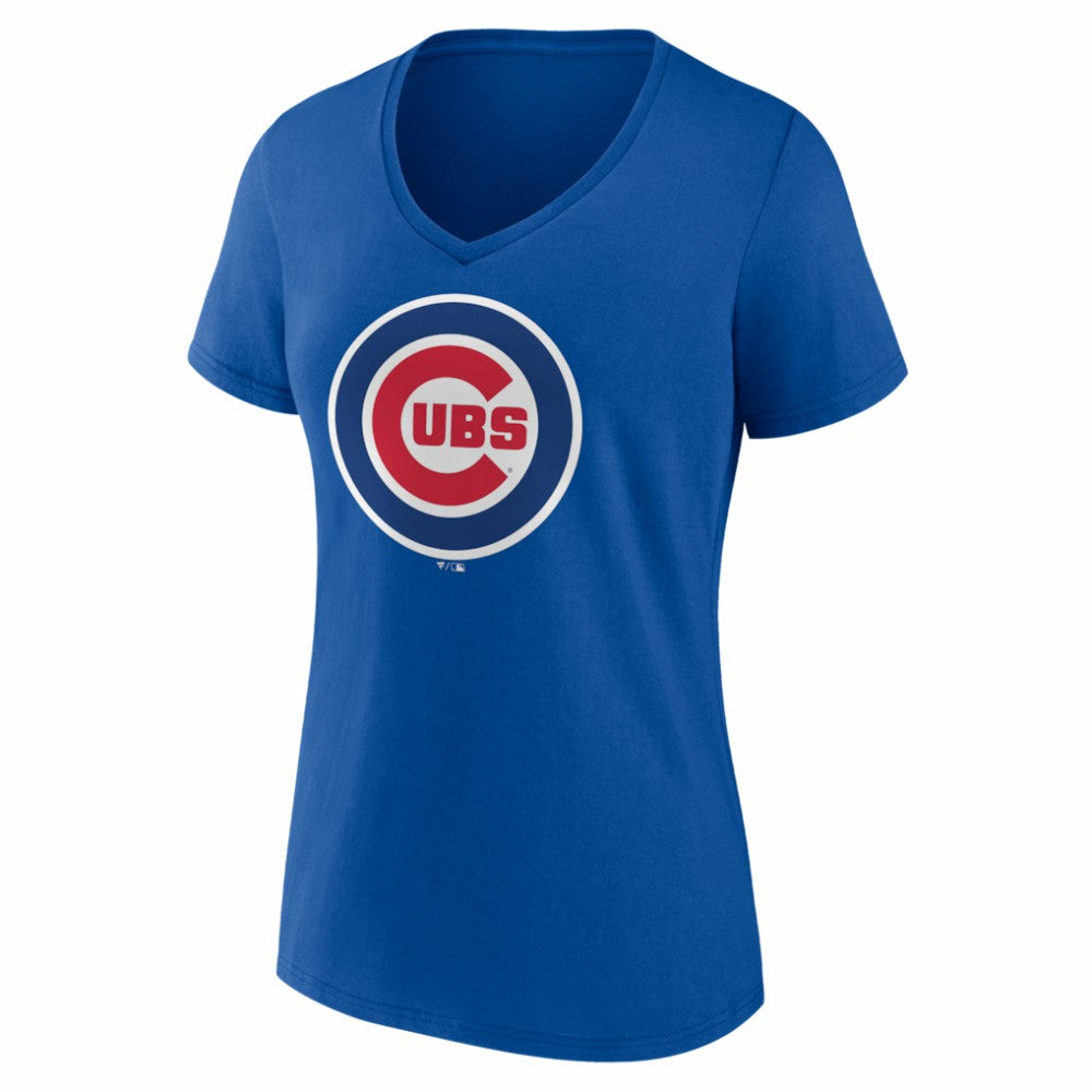 Chicago Cubs Women's Logo V-Neck T-Shirt Royal