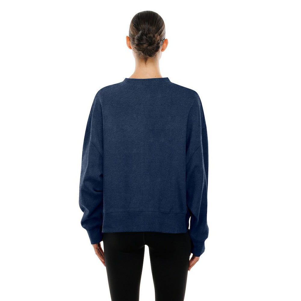 Dallas Cowboys New Era Women's Oversized Throwback Mineral Wash Crew Neck Sweatshirt - Navy outlet