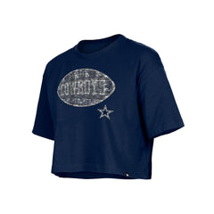 Dallas Cowboys New Era Girl's Flip Sequin Boxy T-Shirt - Navy discount