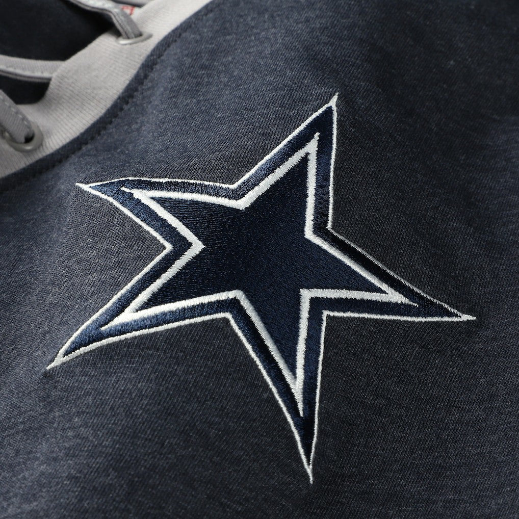 Dallas Cowboys New Era Women's Plus Size Throwback Lace-Up Long Sleeve T-Shirt - Navy discount