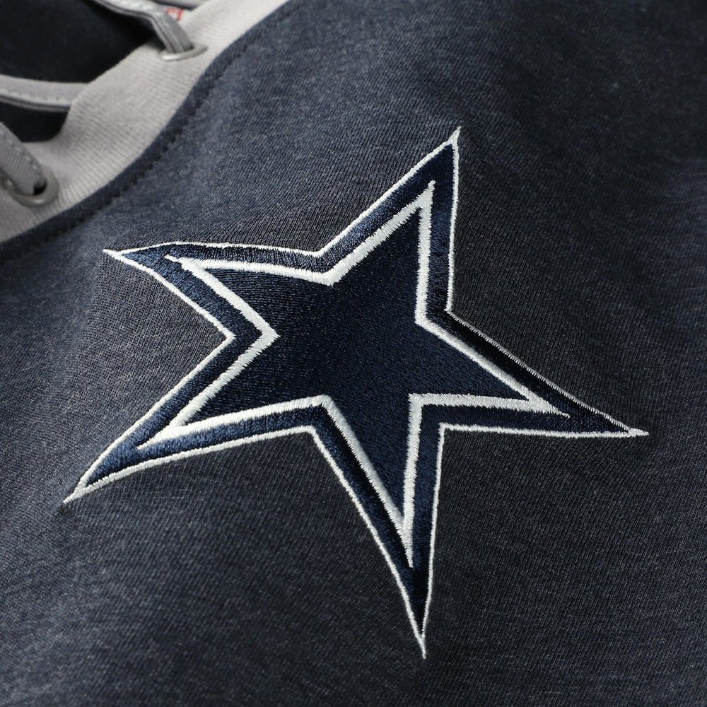 Dallas Cowboys New Era Women's Plus Size Throwback Lace-Up Long Sleeve T-Shirt - Navy discount