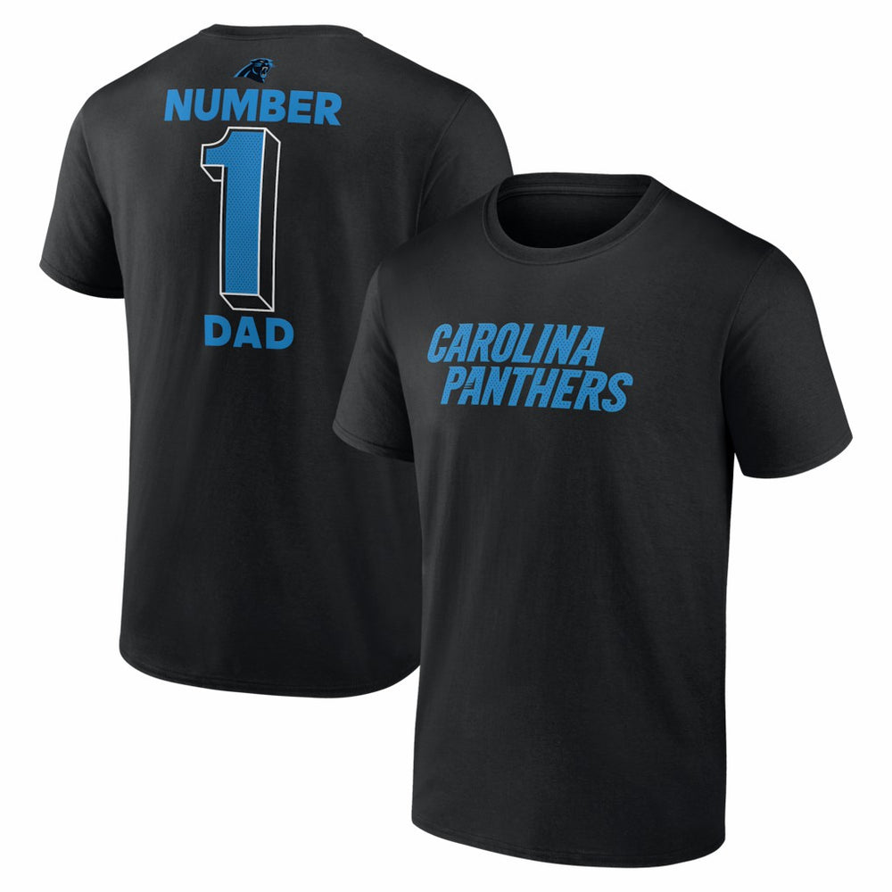 Carolina Panthers #1 Dad Jersey T-Shirt - Black on sale