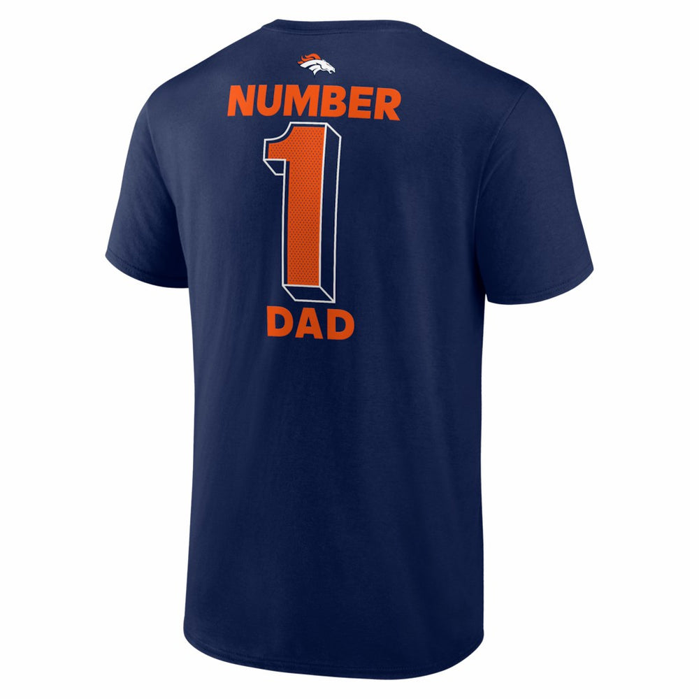 Denver Broncos #1 Dad Jersey T-Shirt - Navy on sale