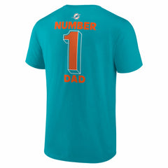 Miami Dolphins #1 Dad Jersey T-Shirt - Aqua sale
